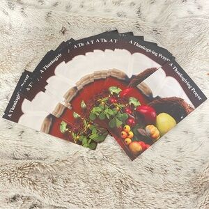 Thanksgiving Prayer Cards with Harvest Fruit Design